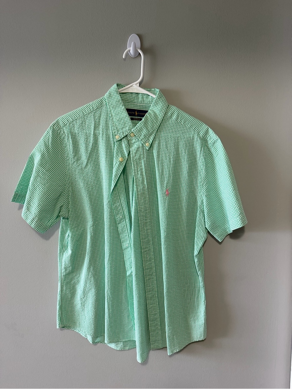 Polo by Ralph Lauren Mint Green Gingham Short-Sleeve Button-Down Shirt